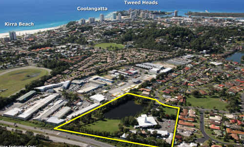 An aerial view of the West Tweed Heads complex for sale. An aerial view of the West Tweed Heads complex for sale.